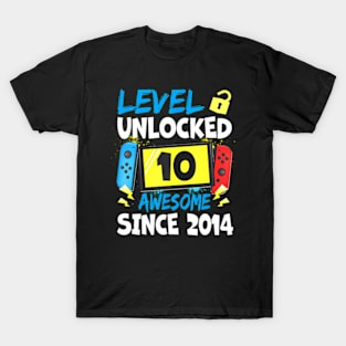 10th Birthday  Level 10  Awesome 2014 Video T-Shirt